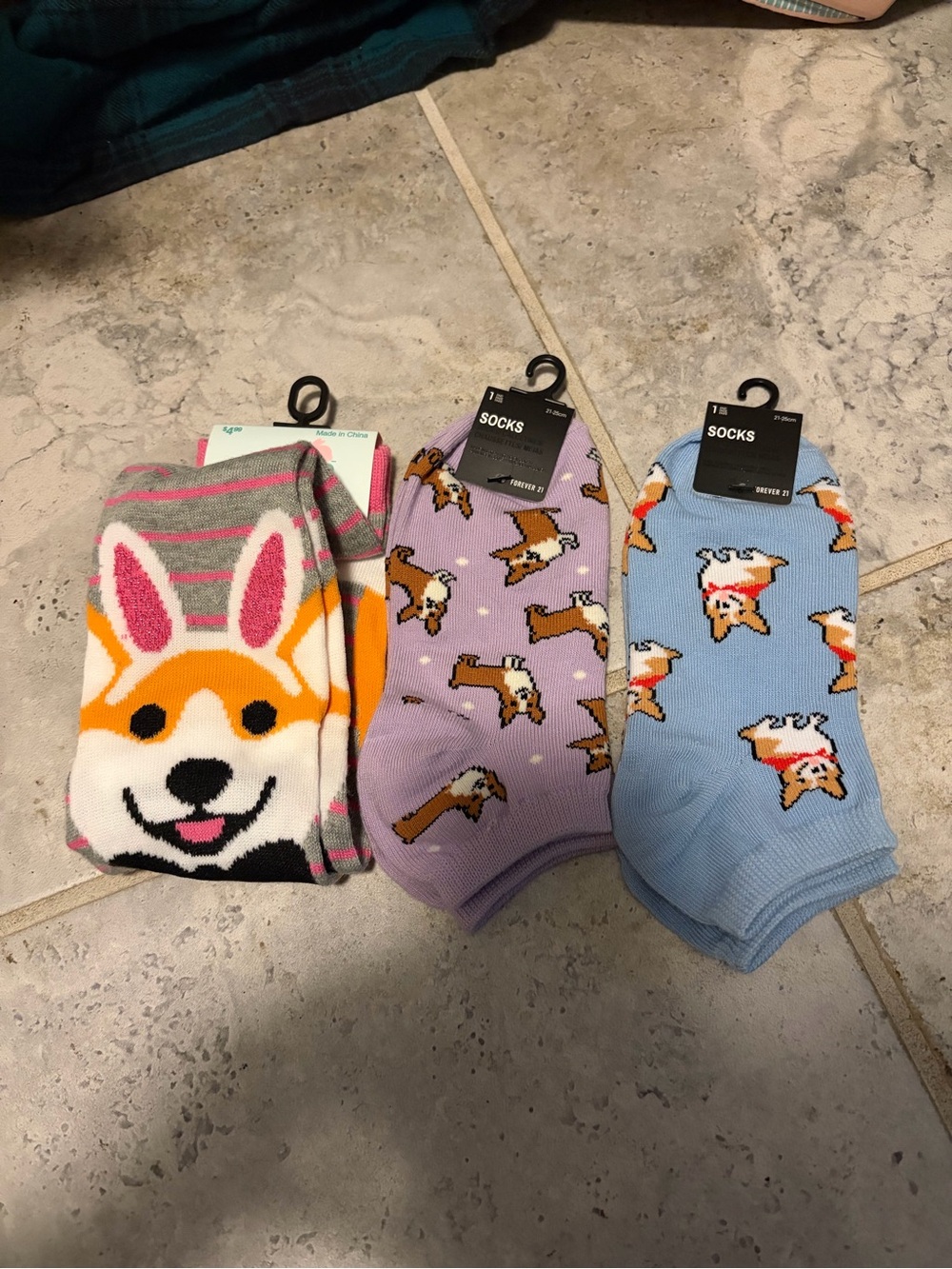 Cute Corgi socks 3 pairs
